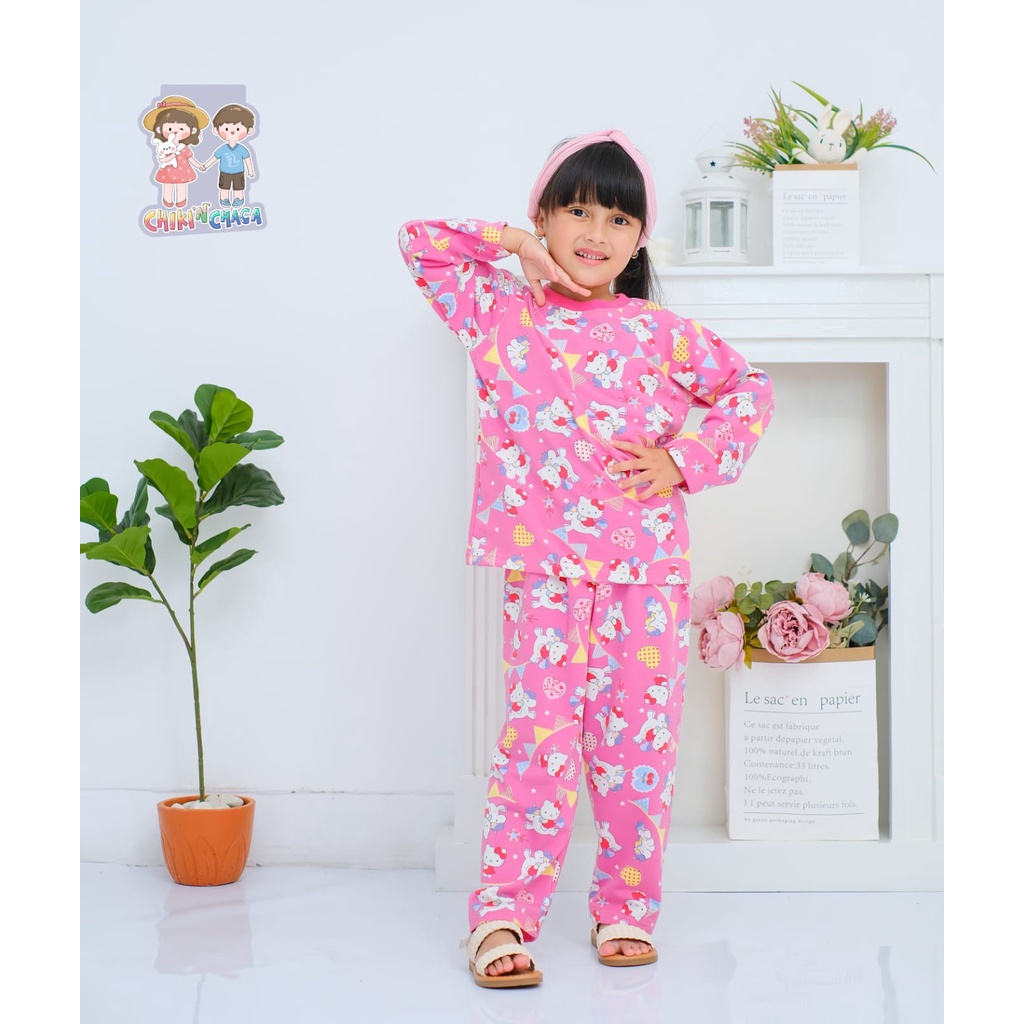 Baju tidur Piyama anak Chiki n chaca By raggakids