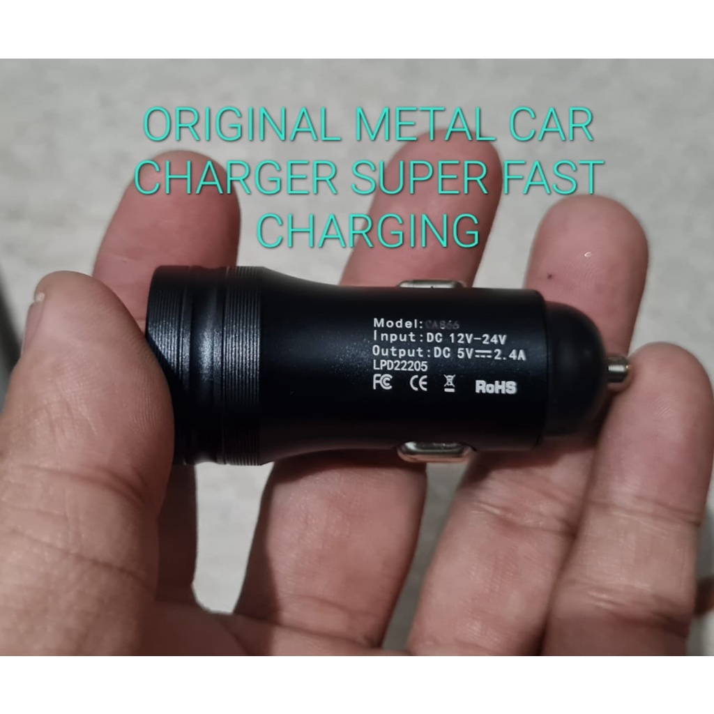 J450 LENYES ADAPTOR MOBIL METAL CHARGER 2 PORT USB SUPPORT FAST CHARGING UNIVERSAL USB ADAPTOR CHARGE CASAN TRAVEL adaptive saver aki accu ac dc travel adapter charge dual usb handphone androit tc quick charge bisa untuk segala jenis merk hp dan usb