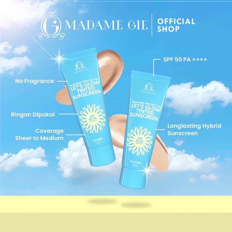 MADAME GIE Protect Me Let's Glow Tinted Sunscreen SPF 50 PA ++++ Multipurpose