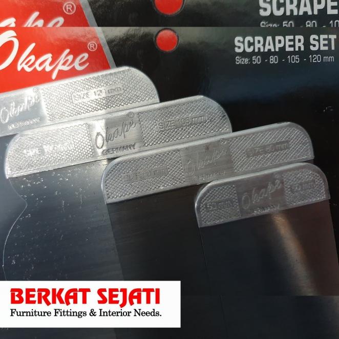 OKAPE Kape Scraper Set Skrap STAINLESS STEEL Perata Lem Dempul Kompon - Germany