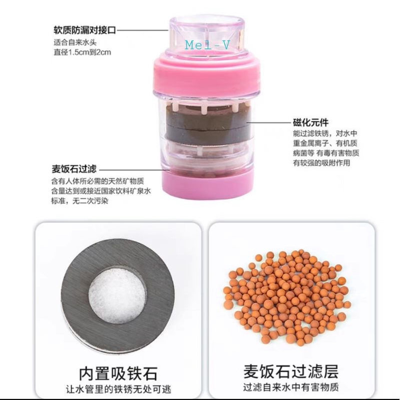 Sambungan Kran Magnetized Stone Water Filter Saringan Air Batu &amp; Magnet