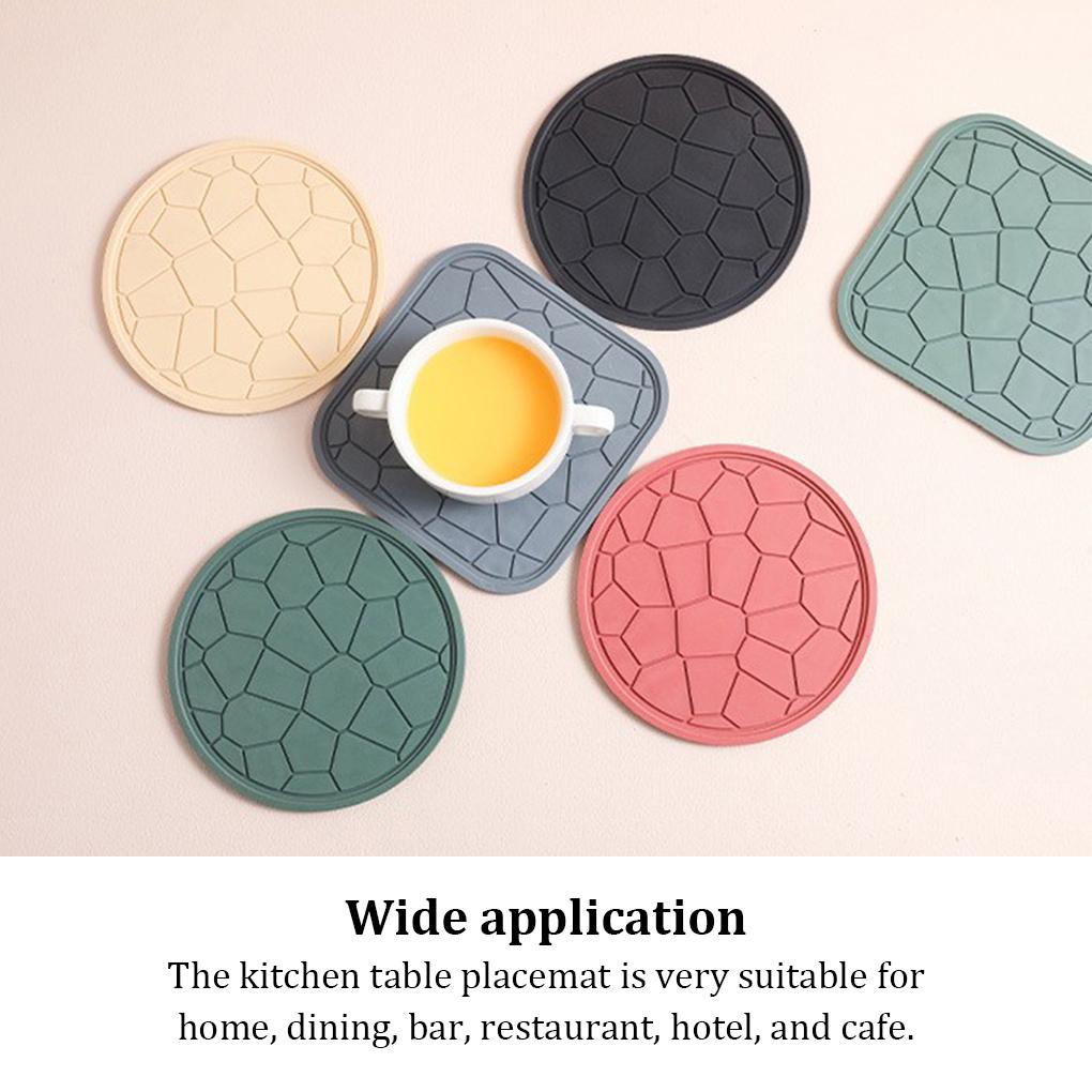 Table Mat Rubber Round Heats Resistant Tatakan Piring Anti Panas Minyak Reusable Household Hotel Coasters Insulation Pad