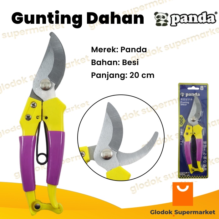 Gunting Dahan Panda 20 cm Ranting Tanaman Pruning Shears 8 Inch