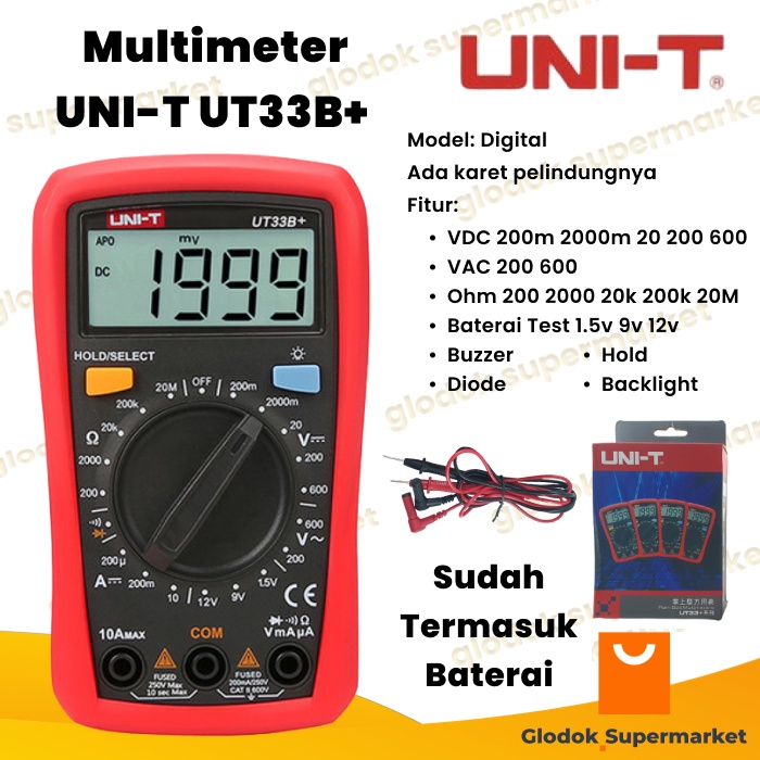 Multitester UNI-T UT33B+ Multimeter UNIT UT 33B+ Tester Avometer