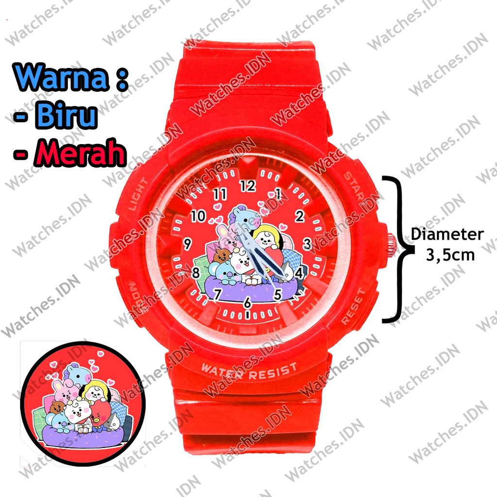 Jam Tangan Anak Perempuan Karakter BT21 Lucu Model Terbaru Varian Warna