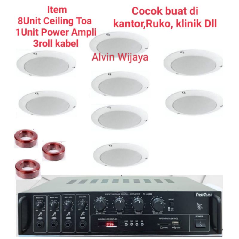 Speaker Toa Ceiling Paket Sound System Toa