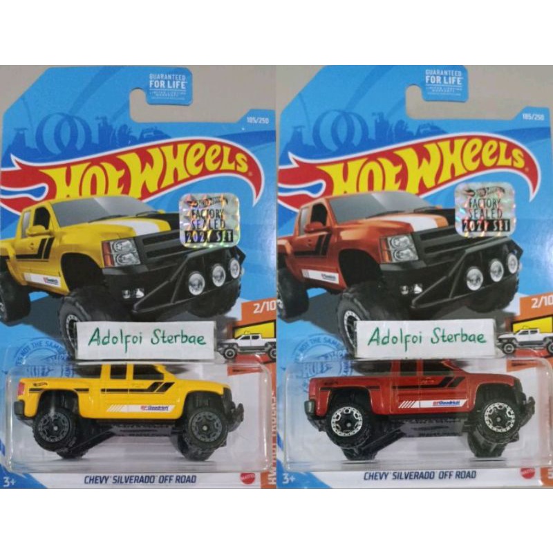 hotwheels hot wheels chevy silverado off road hw hot trucks BF Goodrich short card double cabin pick