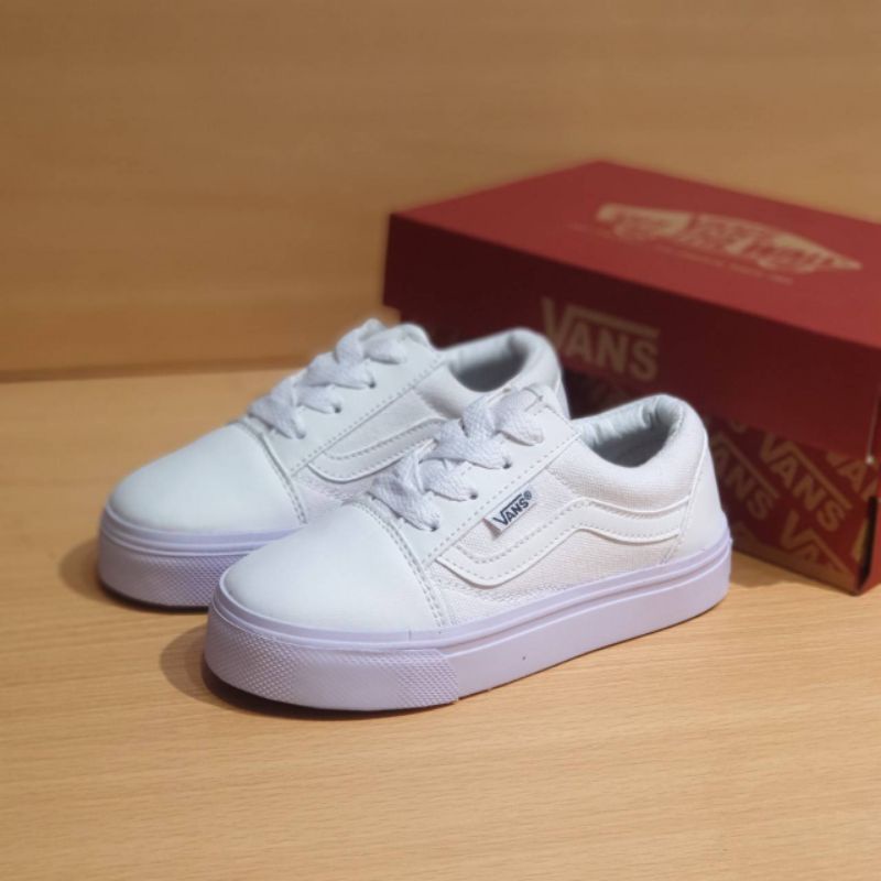 SEPATU VANS ANAK PUTIH SEPATU ANAK COWOK PREMIUM HIGH QUALITY SEPATU ANAK KECIL LAKI LAKI PEREMPUAN