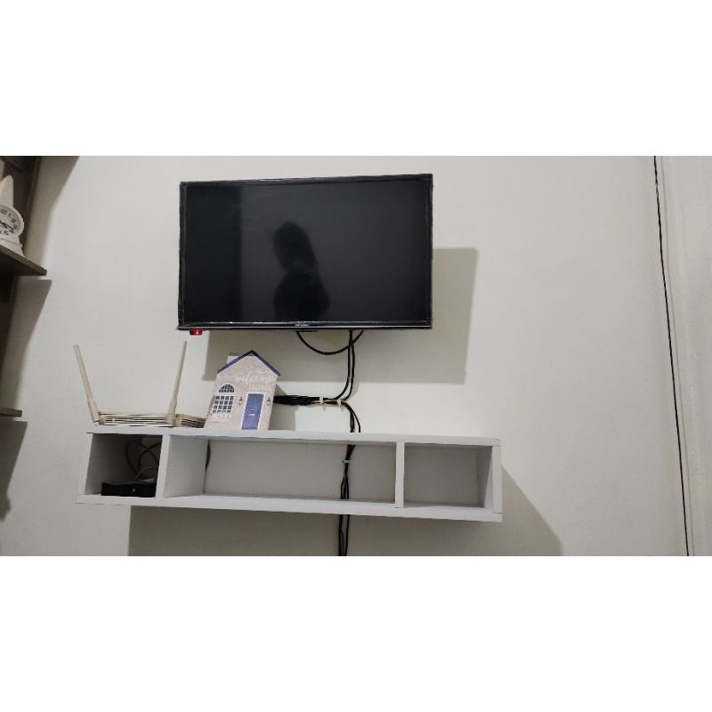 MEJA TV MINIMALIS MURAH MODERN Rak TV Dinding Tempel Nakas Kayu Hiasan Dinding Dekorasi Dinding 008