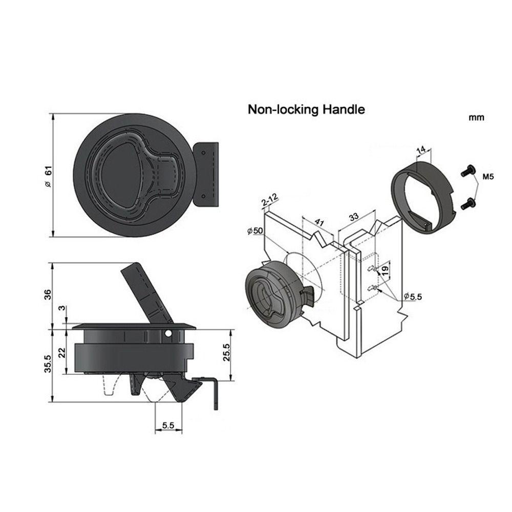 Preva Deck Pull Handle Retrofit Perahu Hardware Loker Lemari Per Anti rattle