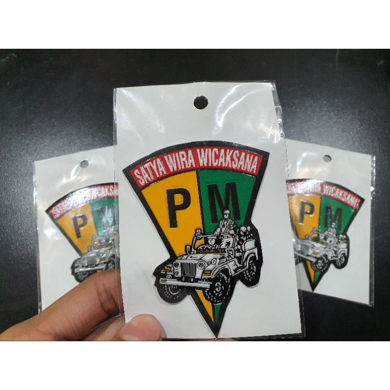 Stiker Embos POLISI MILITER MOBIL ( 1 Pcs ) | Stiker kaca PM | Stiker embos Polisi Militer