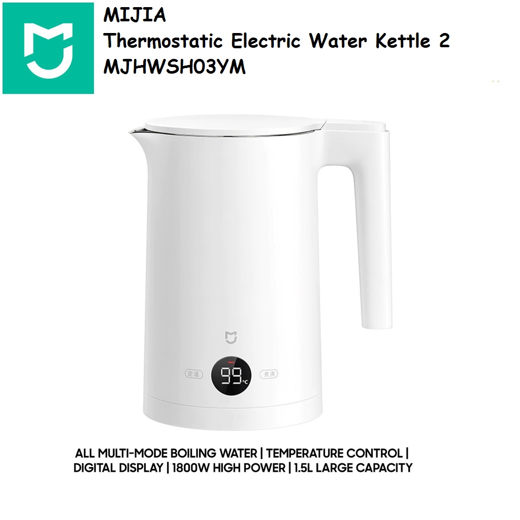 MIJIA Thermostatic Electric Water Kettle 2 - 1.5L 1800W - MJHWSH03YM - Teko Listrik Pemanas Air Themostatic dari MIJIA