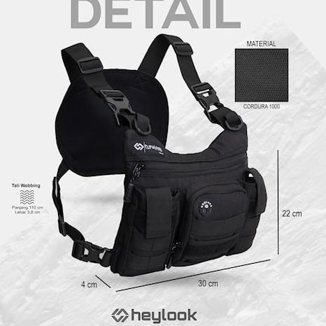 (STOK TERBARU) CHEST BAG PHANTOM TAS DADA PRIA TACTICAL RIG BAG OUTDOOR BARU ORIGINAL HEYLOOK