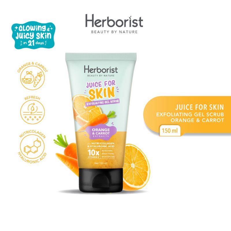 Herborist Juicy For Skin Body Serum Exfoliating Gel Scrub 150ml Original