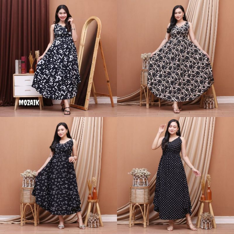 Daster Bali Midi Tanpa Lengan Yukensi Rayon Premium Original