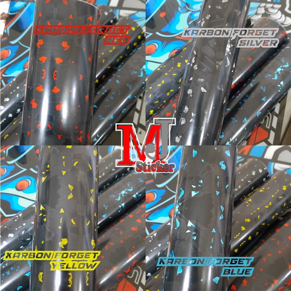 STIKER SKOTLET SERAT CARBON FORGED CHOPPED WARNA / CARBON FORGED LEBAR 100CM