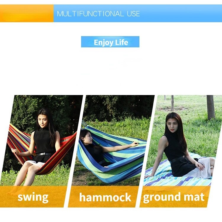 Tempat Tidur Gantung Kanvas Ayunan Pohon Jaring Kasur Gantung Taman Double Thick Canvas Hammock