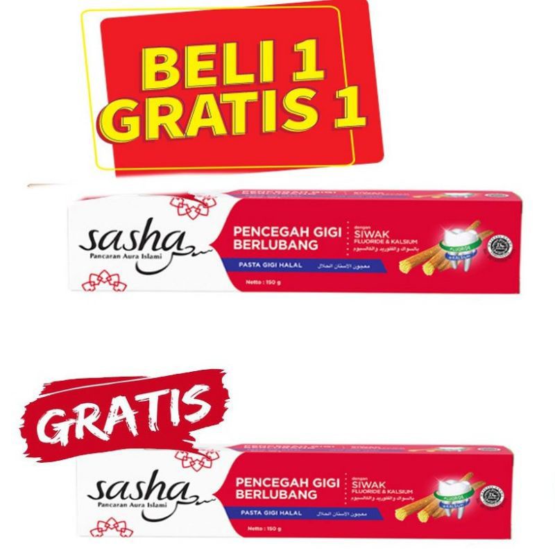 SALE !!! SASHA PASTA GIGI PENCEGAH GIGI BERLUBANG 190GRAM