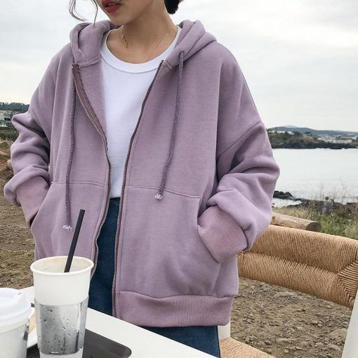 Hoodie Zipper Big Size Jumbo Jacket Pria Wanita Oversize Sweater Atasan Stylish Korean Fashion Casual OOTD Kekinian