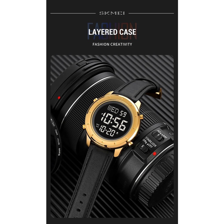 JAM TANGAN PRIA TALI KULIT SKMEI 1864 DIGITAL SPORT WATERESISTAN /SKMEI ORIGINAL/JAM TANGAN SKMEI TE