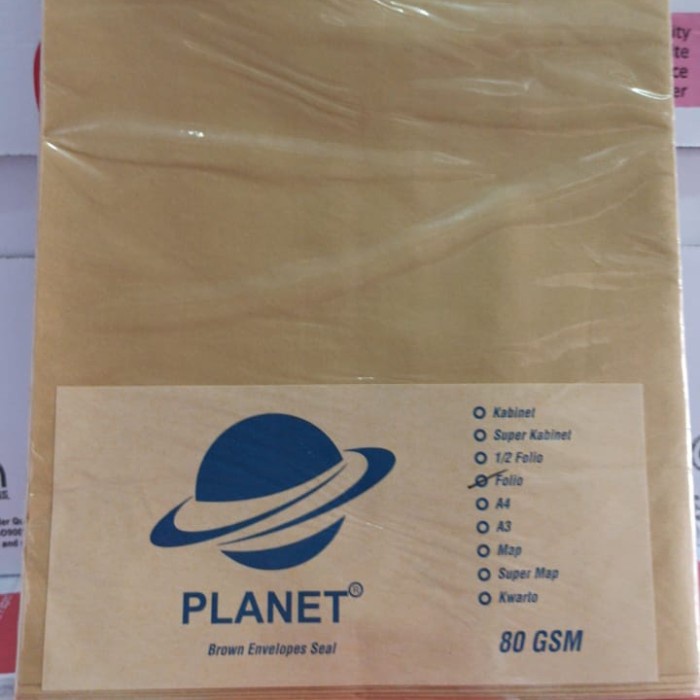 

Amplop Coklat Folio Planet