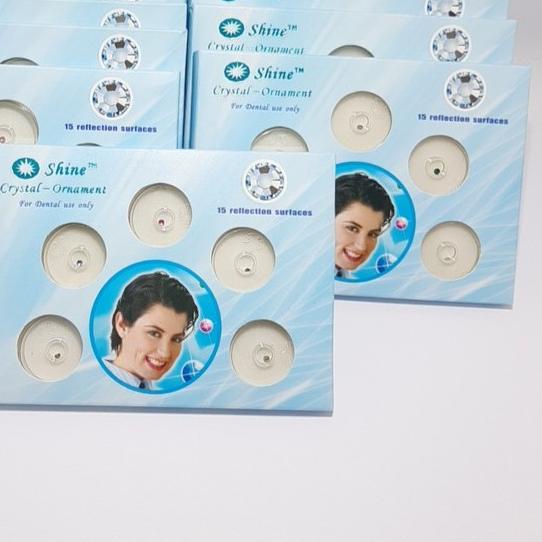 Diamond Shine ( Warna ) Kristal Mengkilap Original Model Round Skyce Kristal Gigi Motif Bulat