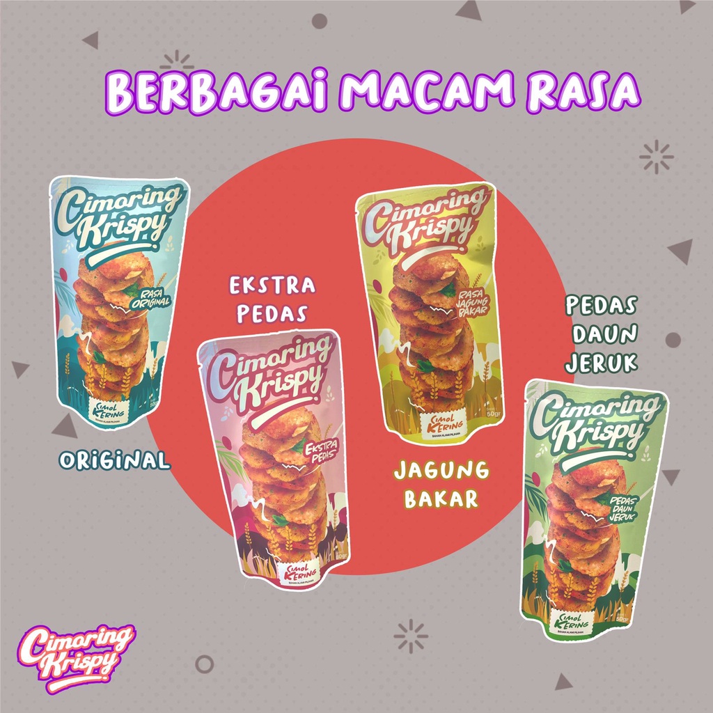 

CIMORING KRISPY CIMOL KERING CAMILAN ANAK CAMILAN ENAK SNACK CIMOL 50 GRAM