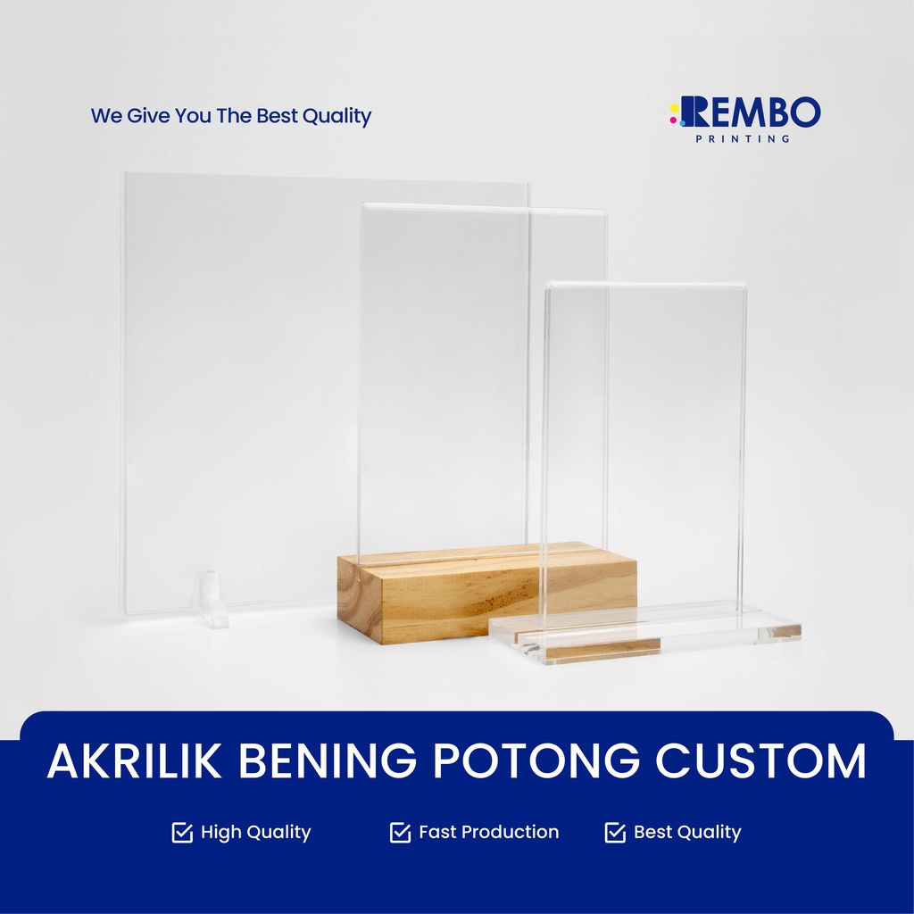 AKRILIK POLOS BENING CLEAR TRANSPARAN CUSTOM UKURAN MURAH - REMBO PRINTING