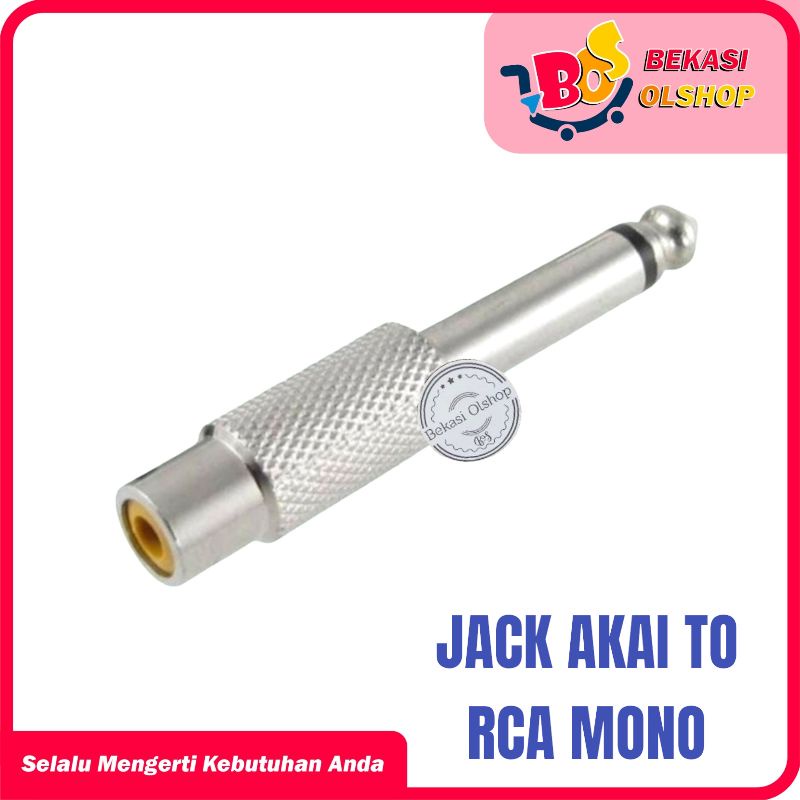 JACK JEK AKAI TO RCA / SAMBUNGAN JEK MIC GITAR / CONVERTER BESI JACK 6,5mm TO RCA