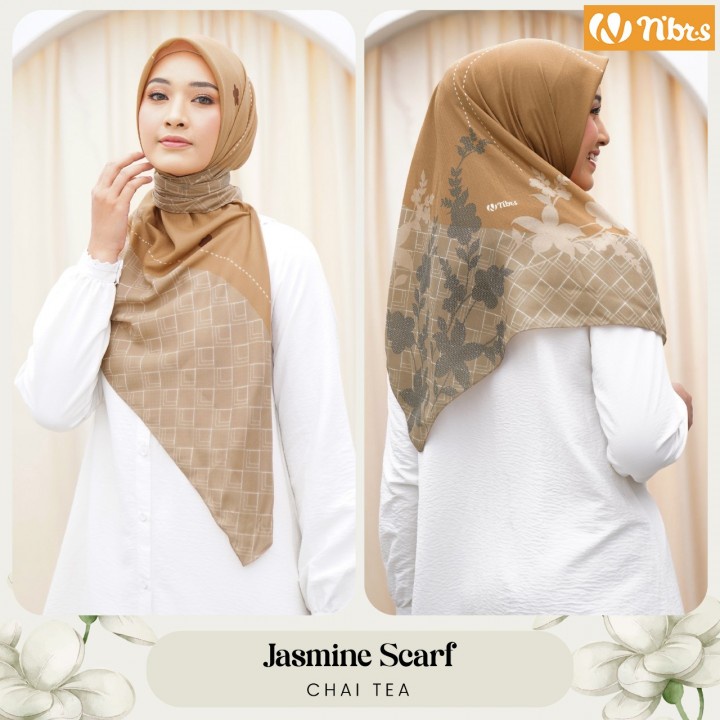 Nibras Jasmine Scarf Hijab Voal Jilbab Wanita Motif