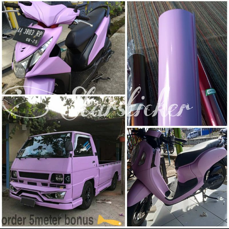 Stiker sekotlet warna ungu lilac sekotlet motor warna ungu lilac stiker mobil motor watna ungu lilac