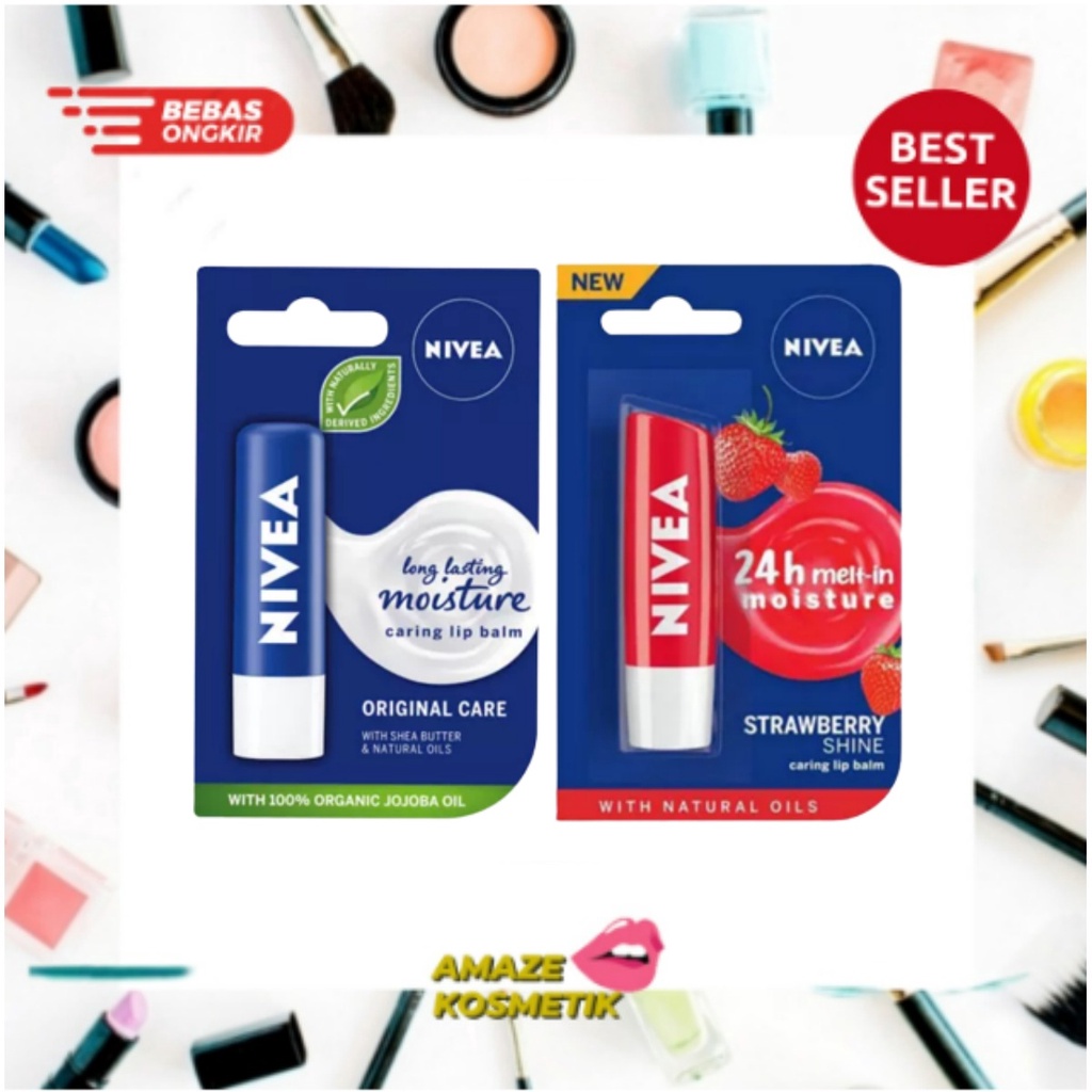 TERBARU!!! NIVEA Lip Care / Lip Balm 24H Melt in Mousture 4,8g BPOM