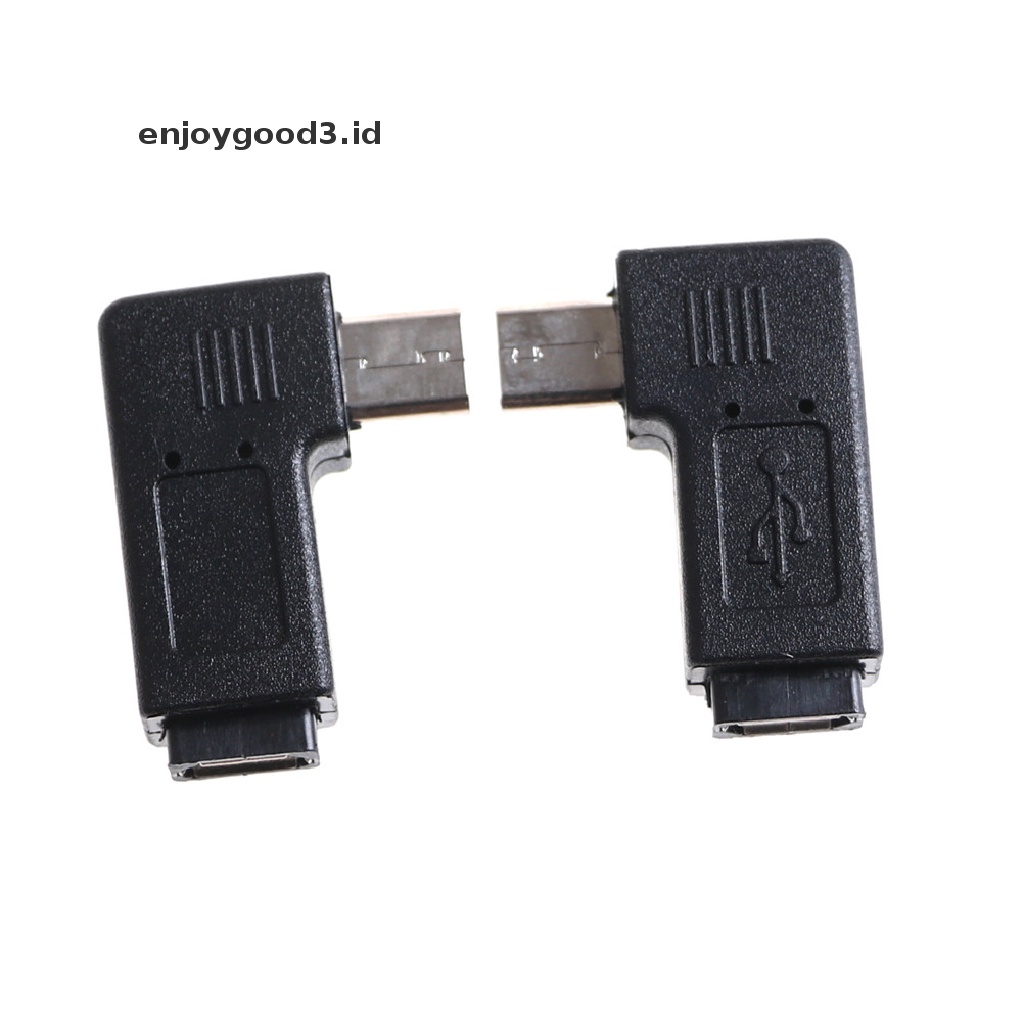 (Rready Stock) 2 Pcs Adaptor Charger Micro USB Male Ke Female 90 Derajat Kiri &amp; Kanan (ID)