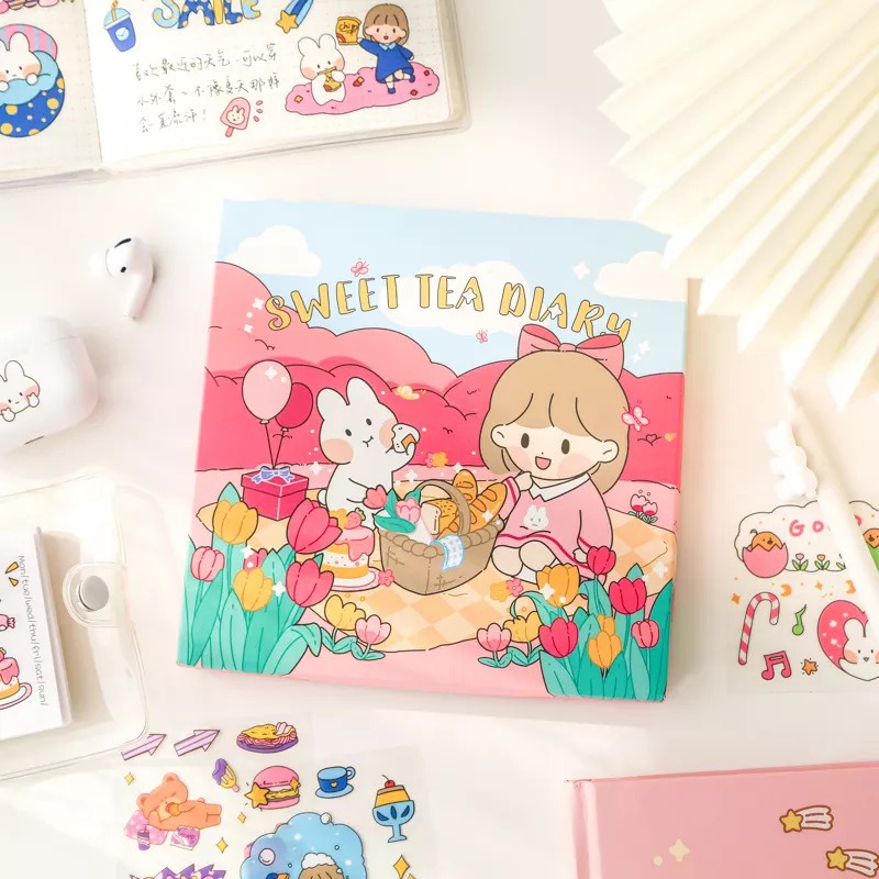 100 Lembar MOMO Stiker Waterproof Sticker Tumblr Lucu Kartun Korea Dekorasi Hiasan Scrapbook DIY