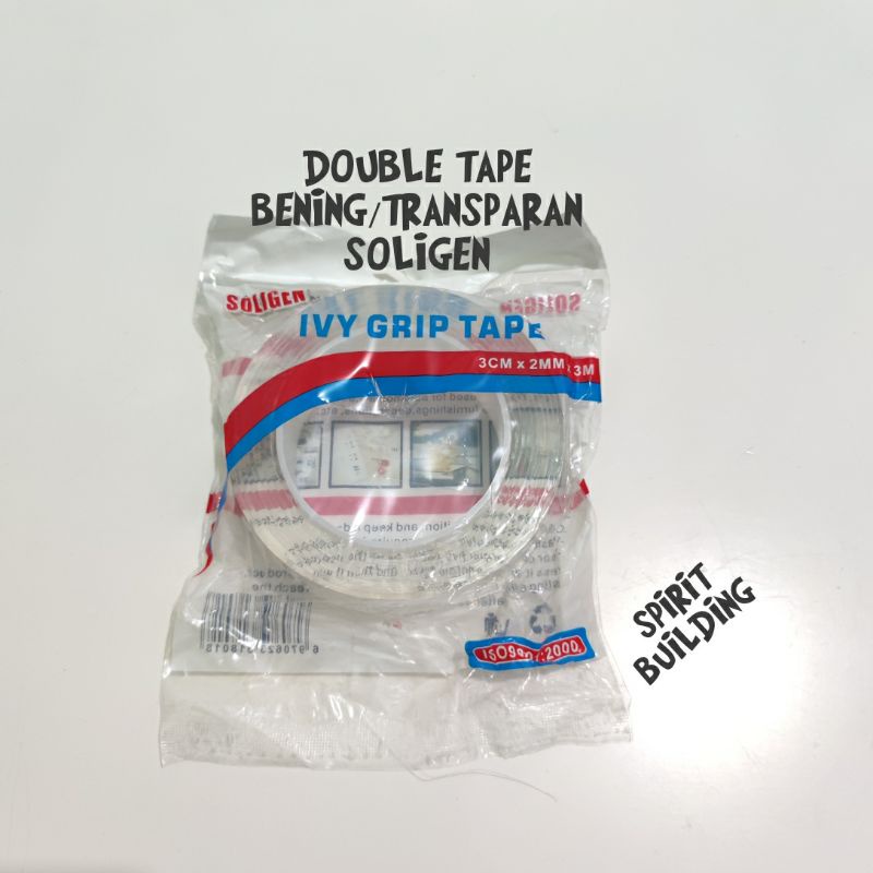 

DOUBLE TAPE BENING / TRANSPARAN IVY GRIP TAPE SOLIGEN 3 CM X 2 MM X 3 METER