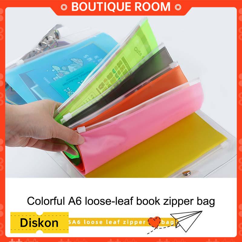 

Ready✨A6 Frosted PVC Ritsleting Tas Penyimpanan Traveller Notebook Organizer Buku Loose-leafBER