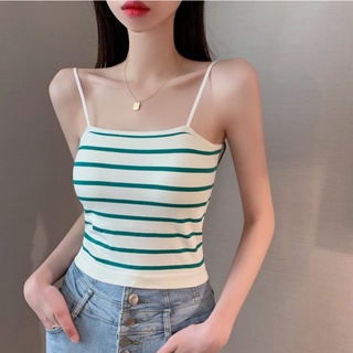 DF BR286 Tanktop Bra Wanita Motif Garis Korean Style Tank Top Kekinian Import