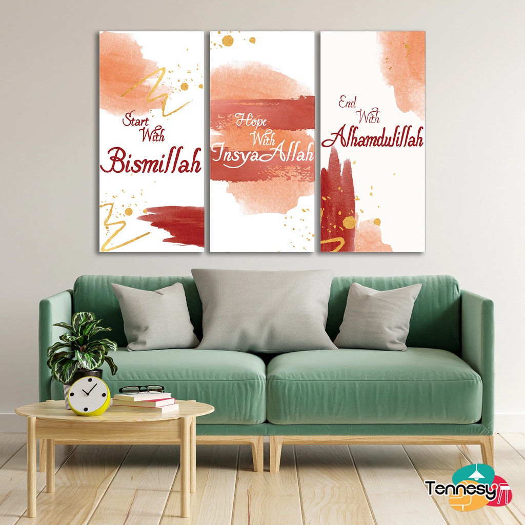 TENNESY HIASAN DINDING SEMANGAT ISLAMI 10x20CM PAJANGAN KAYU WALL DECOR POSTER DEKORASI DINDING KAMAR TIDUR RUMAH