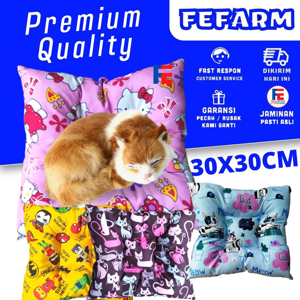 Bantal Alas Tidur Hewan Peliharaan Kucing Anjing Motif Warm Bed Tebal Empuk Mengembang FEFARM