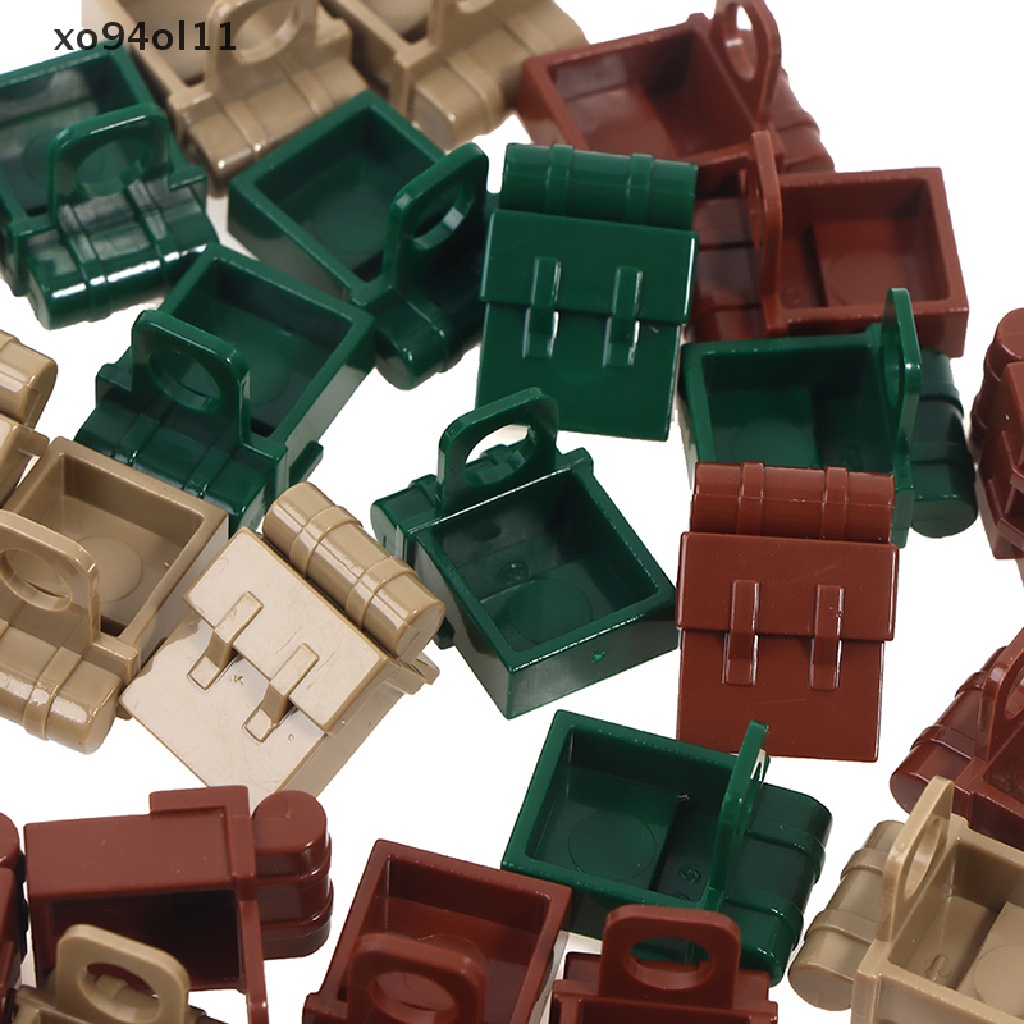 Xo 10PCS WW2 Mainan Balok Bangunsusun Model Lego Bentuk Tas Ransel Militer Untuk Hadiah OL