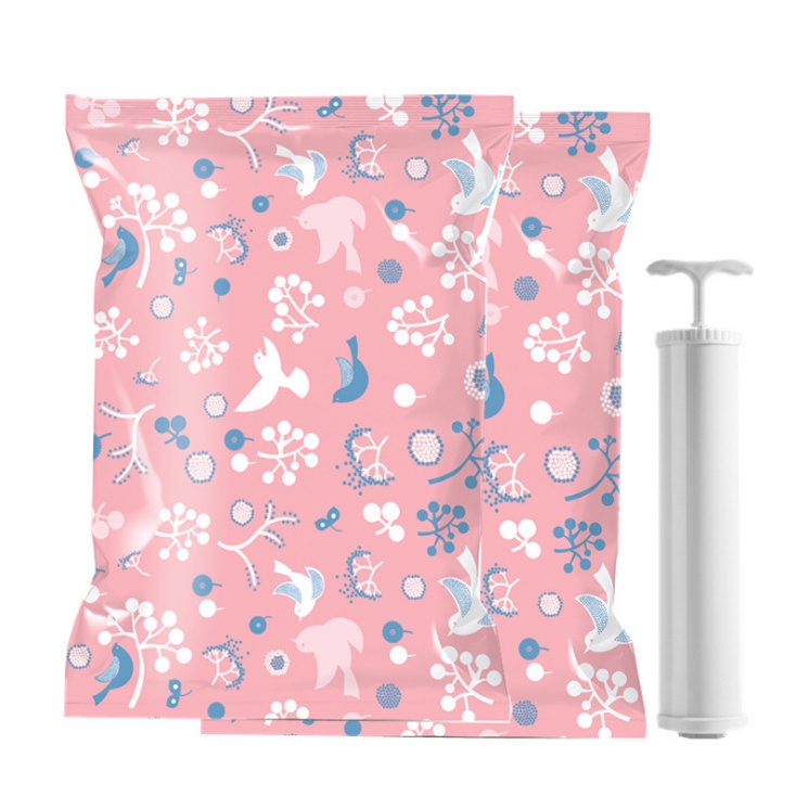 SD9u Whism Kantong Plastik Pakaian Vacuum Compression Bag 8 Pcs With Hand Pump Sn1000 Pink By Pro