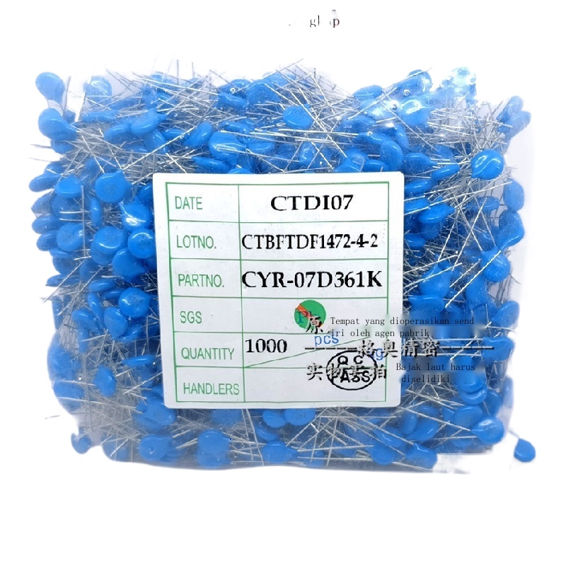 Grosir varistor 7D361K 07D361K 360V in-line DIP-2 chip diameter 7MM jumlah besar dan harga yang sang