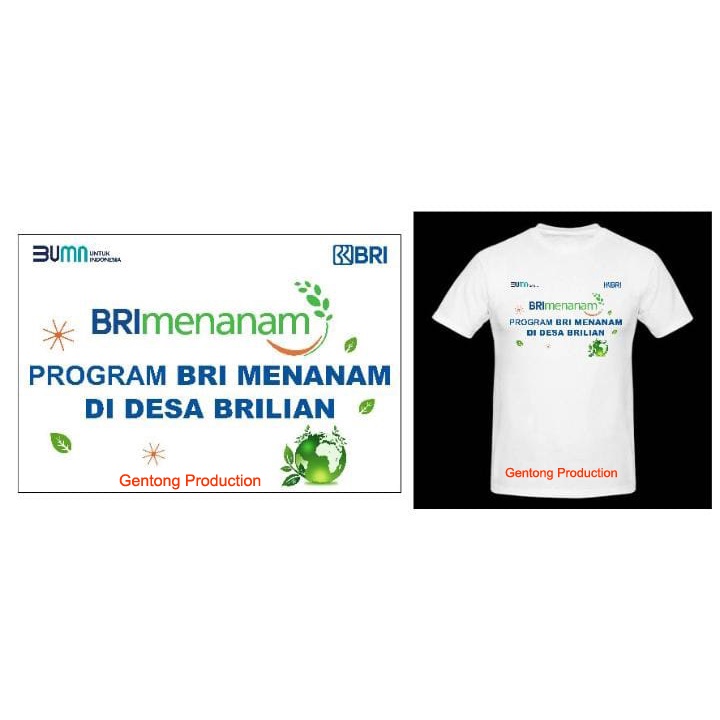 Sablon Kaos BRI Menanam Kaos Bank BNI Mandiri BCA