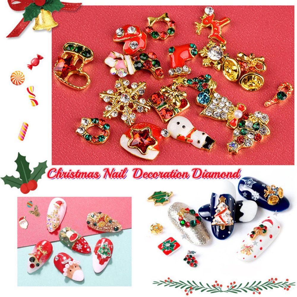 AUGUSTINA Agustin 3D Dekorasi Nail Art Glitter Logam Manicure Aksesori Wanita Salon Hiasan Kuku Nail Rhinestones