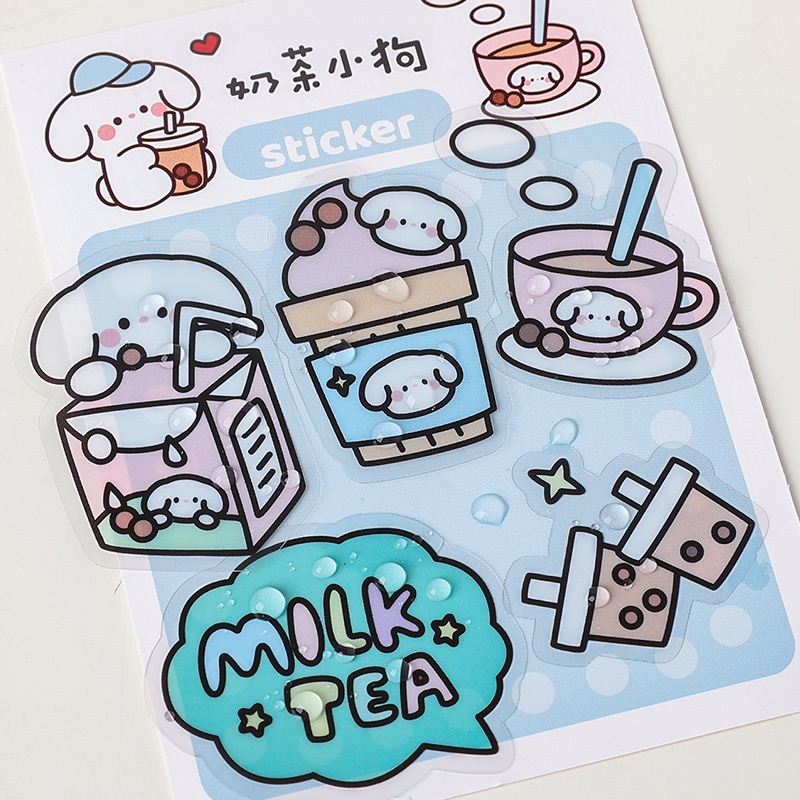 40pcs Stiker Desain Kartun Binatang Peliharaan Model Anti-Air