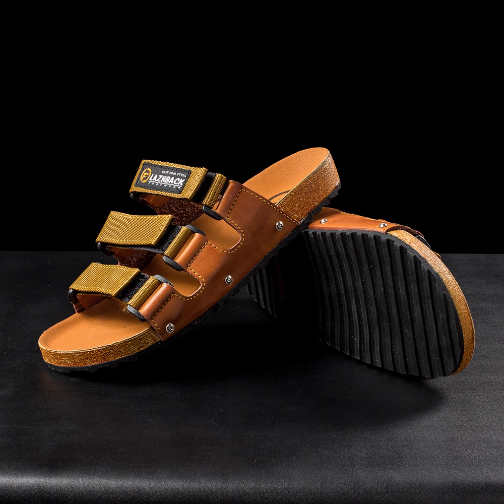 RIDE TAN |ManNeedMe x FLAZHBACK| Sandal Pria Casual Sandal Slop Puyuh ORIGINAL