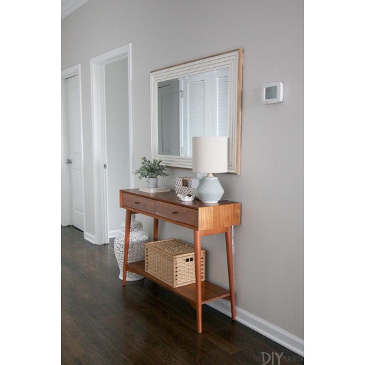 Meja Konsol minimalis retro jati  & Cermin 100x100