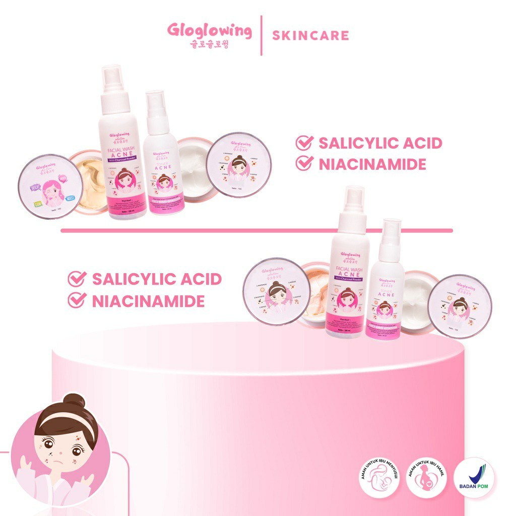 Gloglowing Acne / Gloglowing Paket Acne / Gloglowing Solution / Gloglowing Skincare / Gloglowing Ori