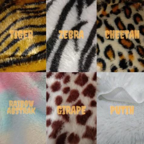 COD Kain meteran(90x170) Bulu Rasfur Motif animal Bulu 10mm