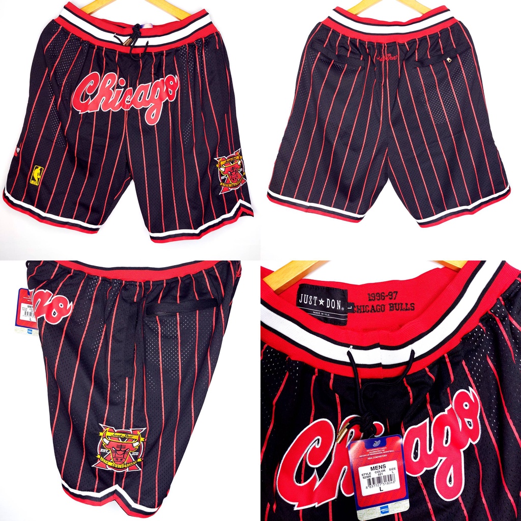 CELANA BASKET JUST DON CHICAGO BULLS HITAM MERAH